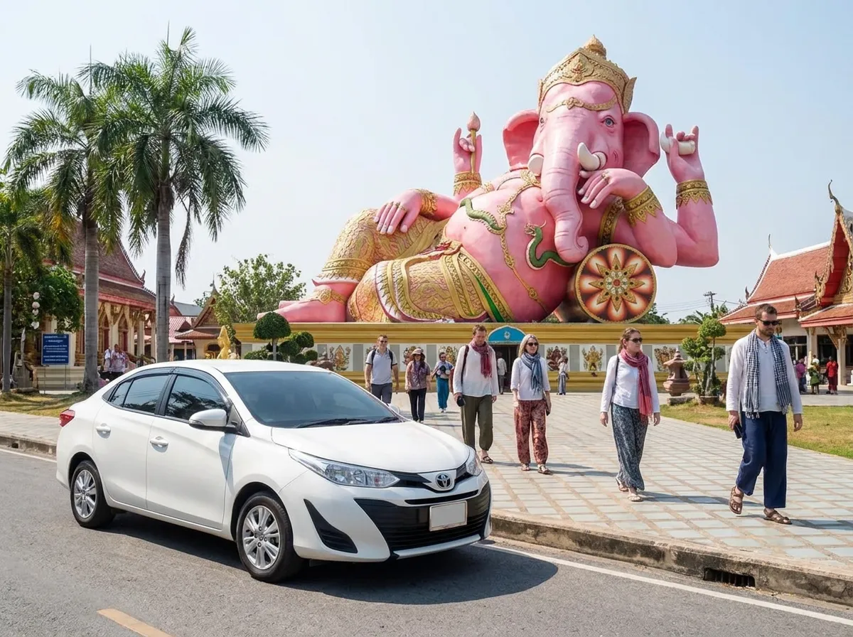 Wat Saman Rattanaram (Giant Pink Ganesha) – taxi from Hua Hin